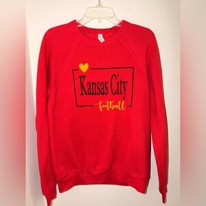 Bella Canvas Red Kansas City Football Sweatshirt